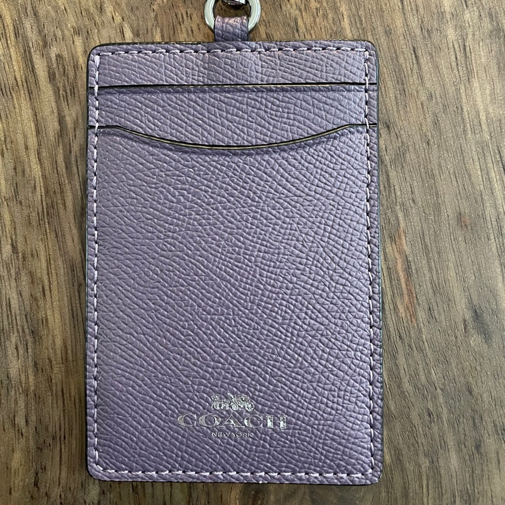 Coach ID Lanyard cross grain leather